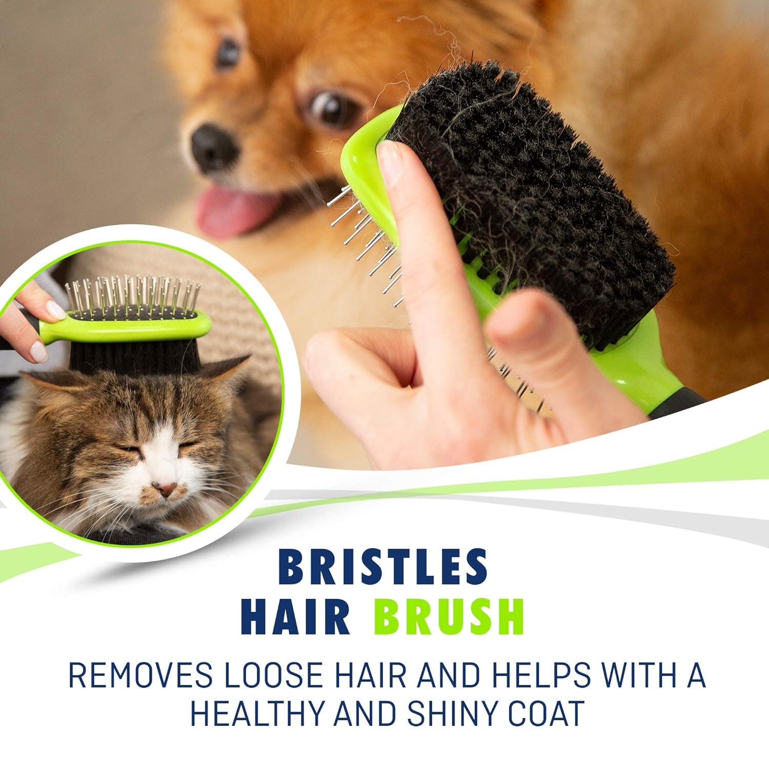 REXIPETS Professional Pet Grooming Set for Dogs and Cats - Double-Sided Brush and Comb - Ultimate Deshedding Tool - Effective Lice and Flea Removal - Ergonomic Grip with Soft Bristles