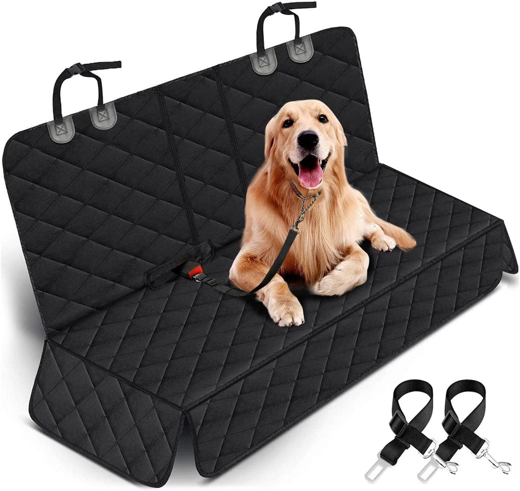 Premium Waterproof Dog Car Seat Cover - Non-Slip Back Seat Protector for Most Cars, Trucks, and SUVs - Black